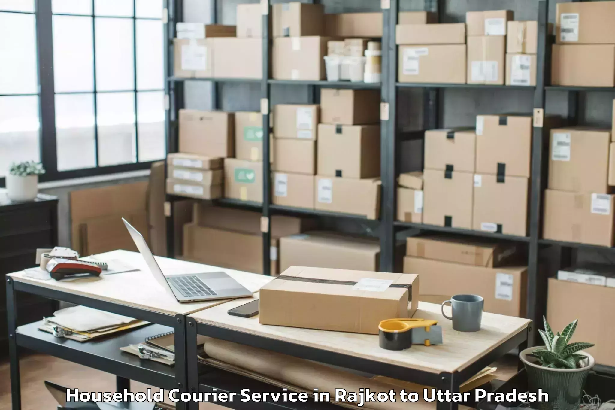 Top Rajkot to Khargupur Household Courier Available